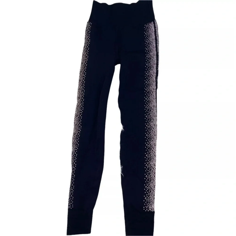 Reflective Legging Fabletics High-Waisted Sculptknit Black Silver Size Small - Picture 10 of 17